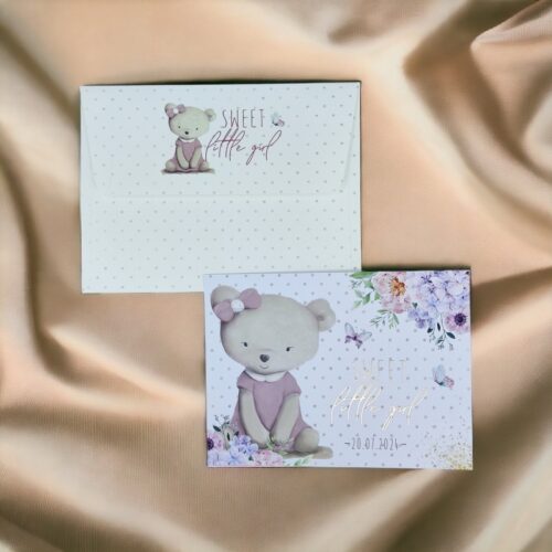 Προσκλητήριο βάπτισης αρκουδάκι