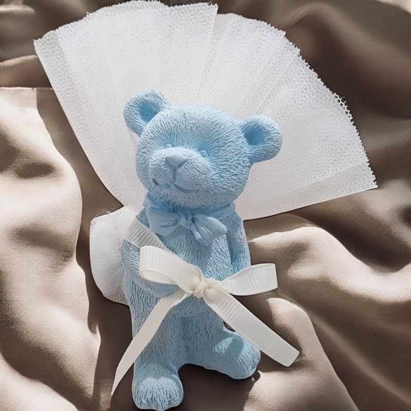 Μπομπονιέρα αρκουδάκι γαλάζιο Μπομπονιέρα αρκουδάκι γαλάζιο