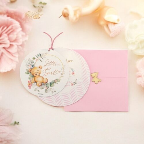 Προσκλητήριο αρκουδάκι κορίτσι