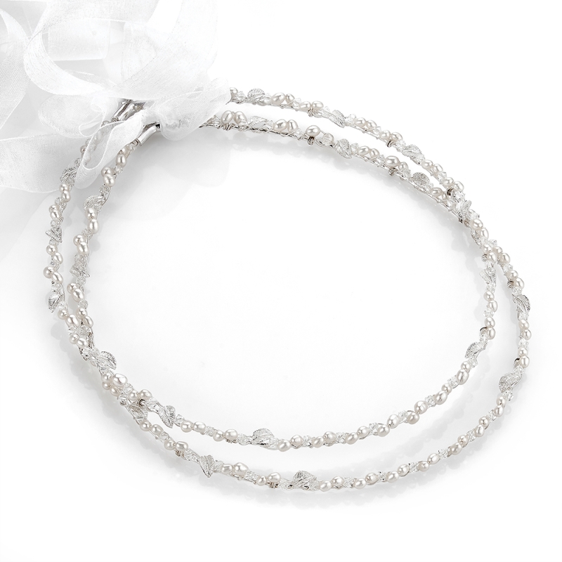 Στέφανα γάμoυ με Swarovski καί Μαργαριτάρια