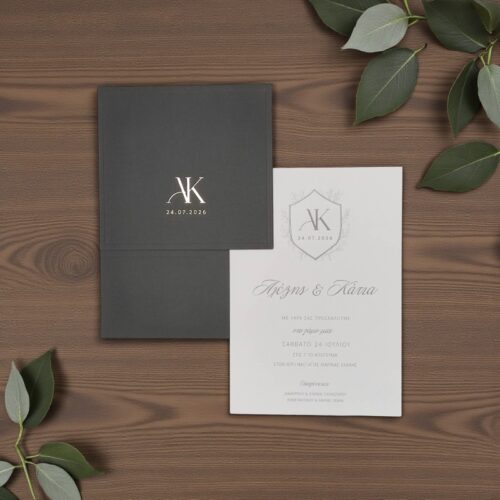 Elegant προσκλητήριο με χρυσοτυπία