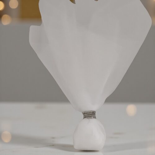 Τούλινη μπομπονιέρα ασημί