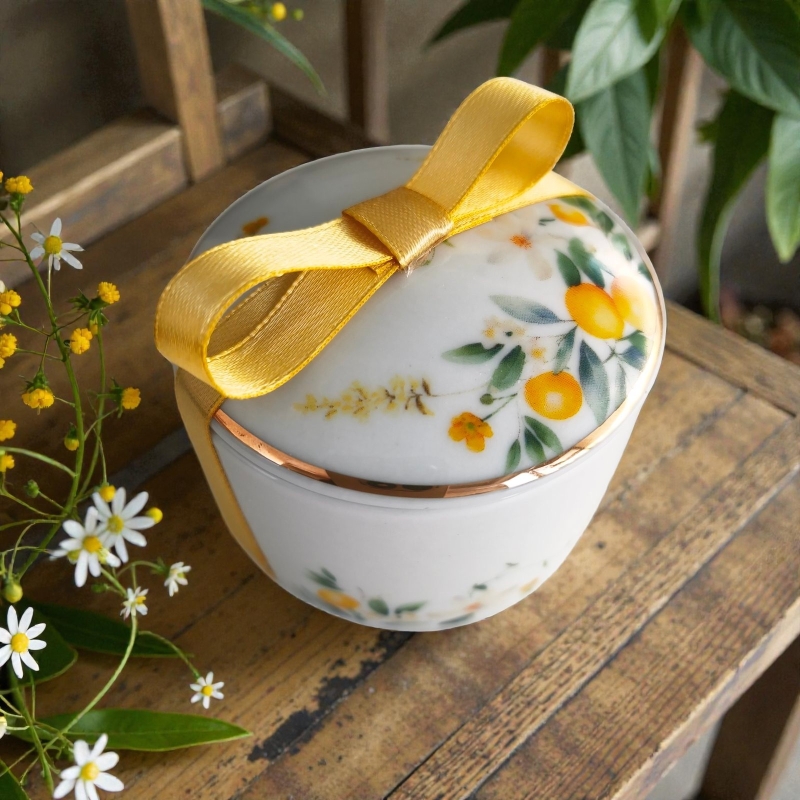 Μπομπονιέρα πορσελάνη λεμόνι